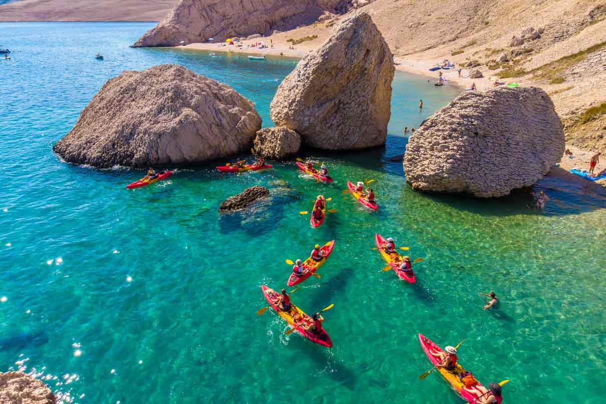 From Metajna Novalja Pag Bay Guided Sea Kayaking Tour