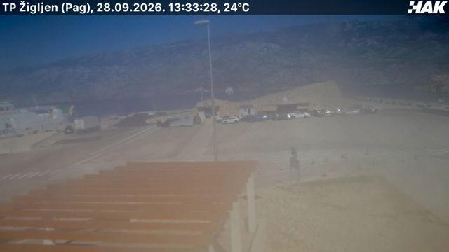 Žigljen ferry port · waiting area, HAK road camera