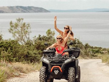 Two friends on a quad bike on the island of Pag – Austria goes ZRCE, Zrće Beach