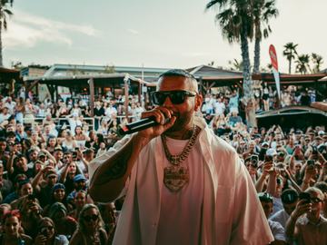 Rapper performing to a big crowd – Czech-Slovak Zrće Festival, Zrće Beach