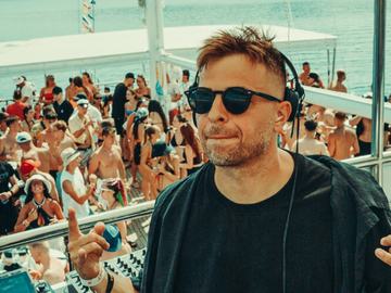 DJ with headphones on a party boat – Czech-Slovak Zrće Festival, Zrće Beach