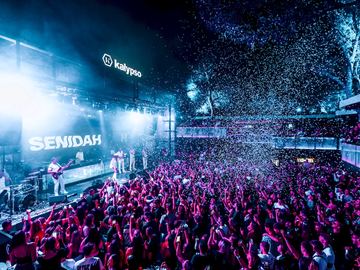 Concert crowd under confetti – Kalypso Club, Zrće Beach