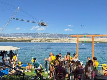 Water ski cable lift over the sea – LIFT Beach Club, Zrće Beach