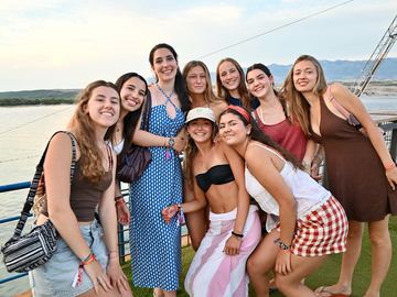 Group of friends on the terrace by the sea – LIFT Beach Club, Zrće Beach