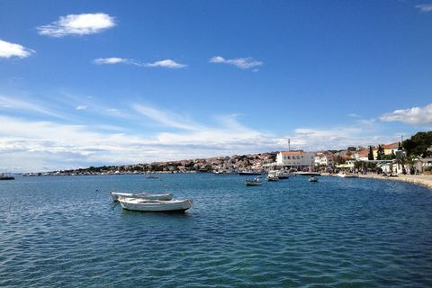 Panorama of Novalja bay and the old town
