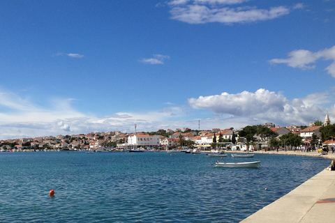 Novalja seafront with boats in the bay